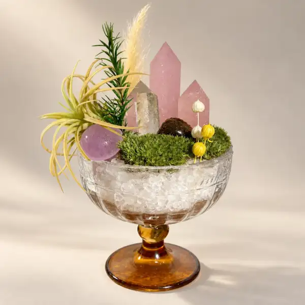 Forest Whisper Crystal Garden on a warm ivory background