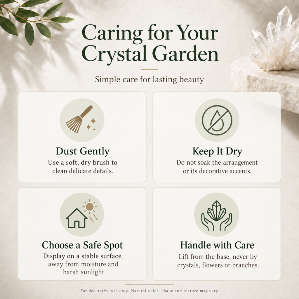 Crystal arrangement care guide 1