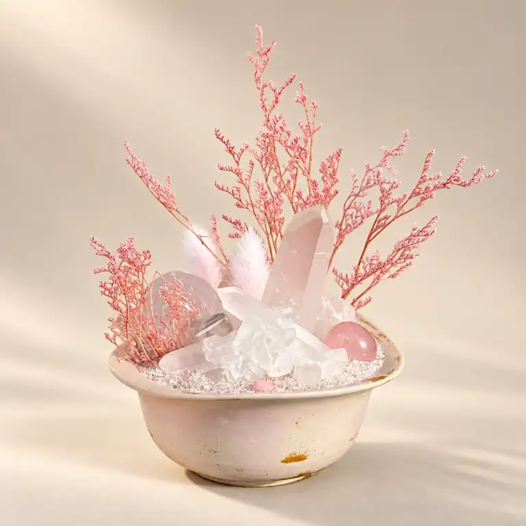 Blush Feather Crystal Bowl