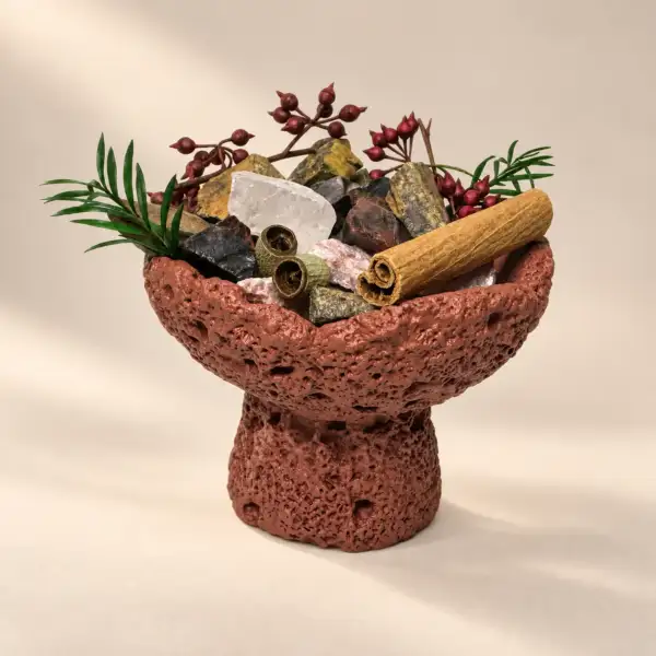 Rustic Crystal Aroma Garden on a warm ivory background