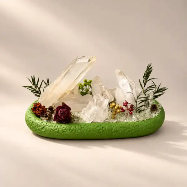 Green Meadow Quartz Tray on a warm ivory background
